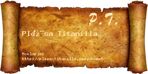 Plésa Titanilla névjegykártya